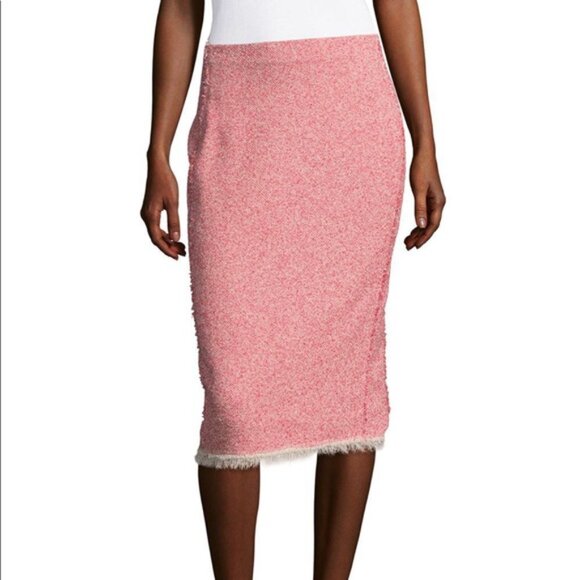 Rebecca Taylor Dresses & Skirts - Rebecca Taylor Pink and Cream Tweed Midi Skirt Size 4
